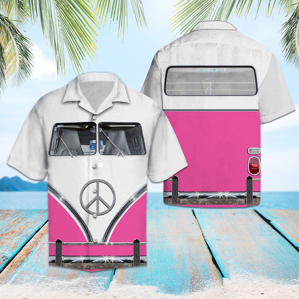 Pink Hippie Bus G5703 - Hawaii Shirt