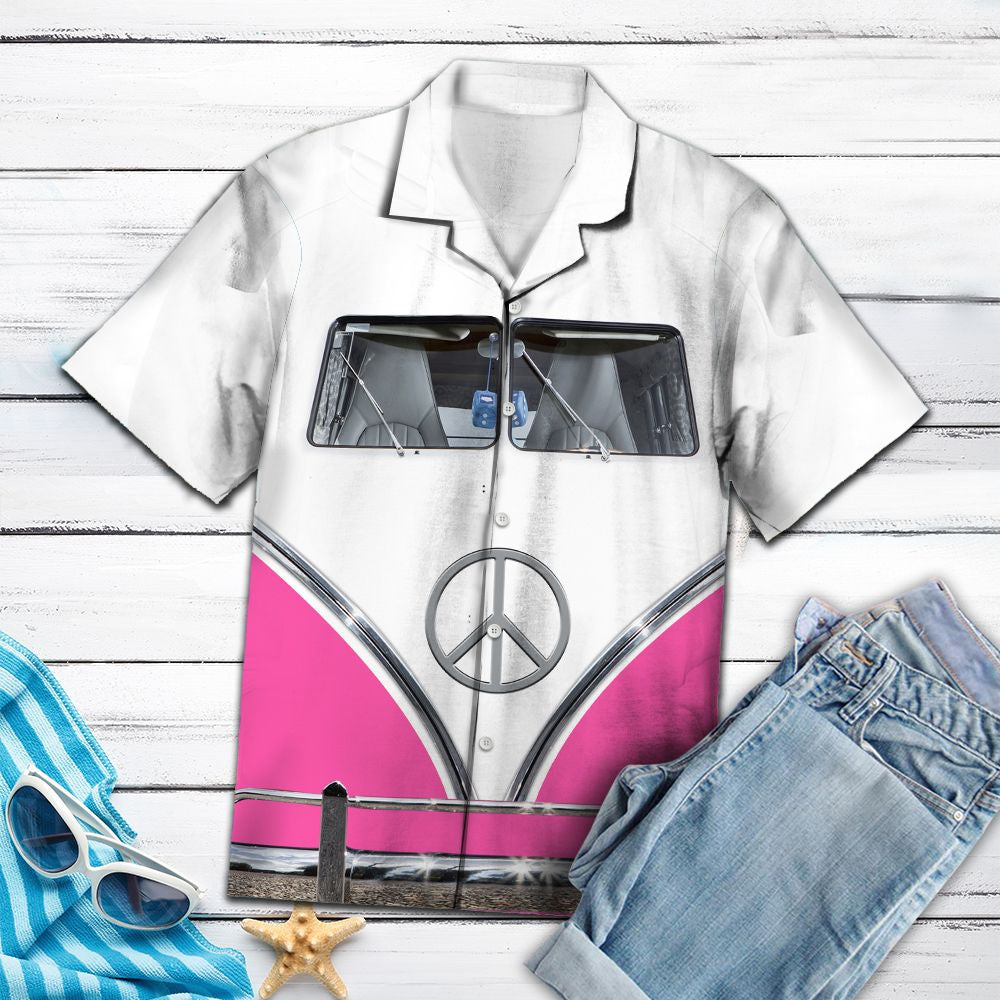 Pink Hippie Bus G5703 - Hawaii Shirt