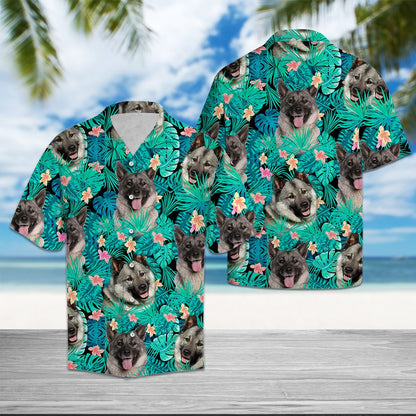 Norwegian Elkhound Tropical T0307 - Hawaii Shirt