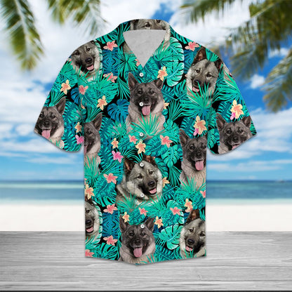 Norwegian Elkhound Tropical T0307 - Hawaii Shirt