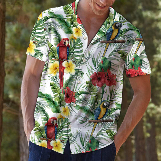 Parrot Hibiscus Flowers Tropical T0307 - Hawaii Shirt