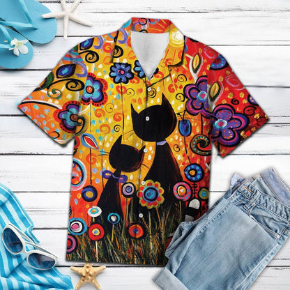Black Cat Paradise G5703 - Hawaii Shirt