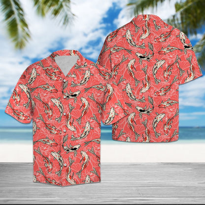 Koi Fish Flower T0307 - Hawaii Shirt