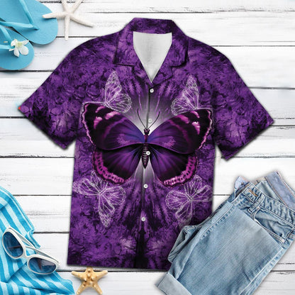 Purple Butterfly G5703 - Hawaii Shirt