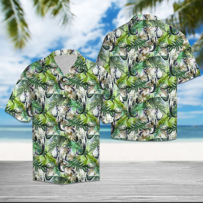 Elephant Tropical Palm Leaves T0307 - Hawaii Shirt