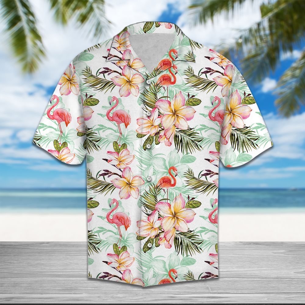 Flamingo Frangipani Flower T0307 - Hawaii Shirt