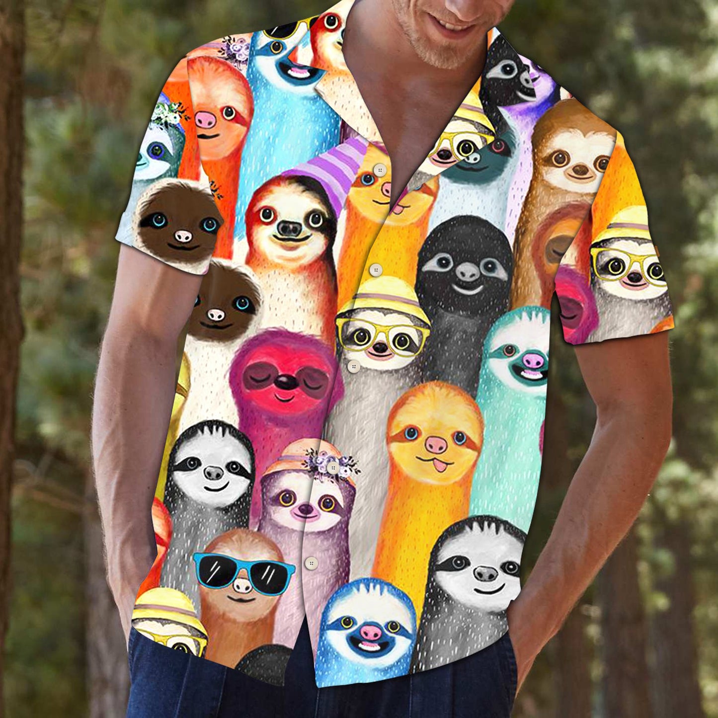 Sloth Color D0307 - Hawaii Shirt