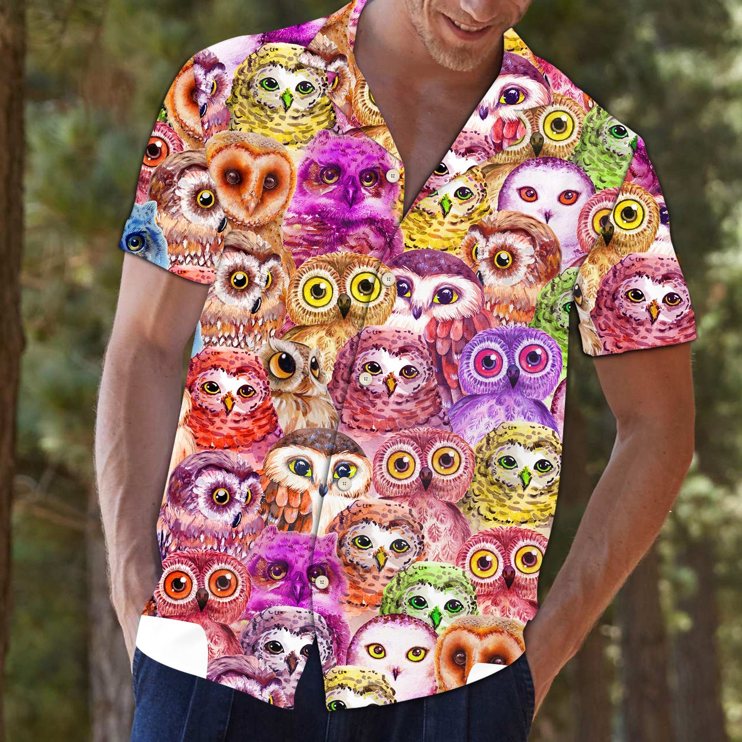 Owl Color D0307 - Hawaii Shirt