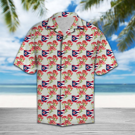 Ohio Red Carnation H3738 - Hawaii Shirt