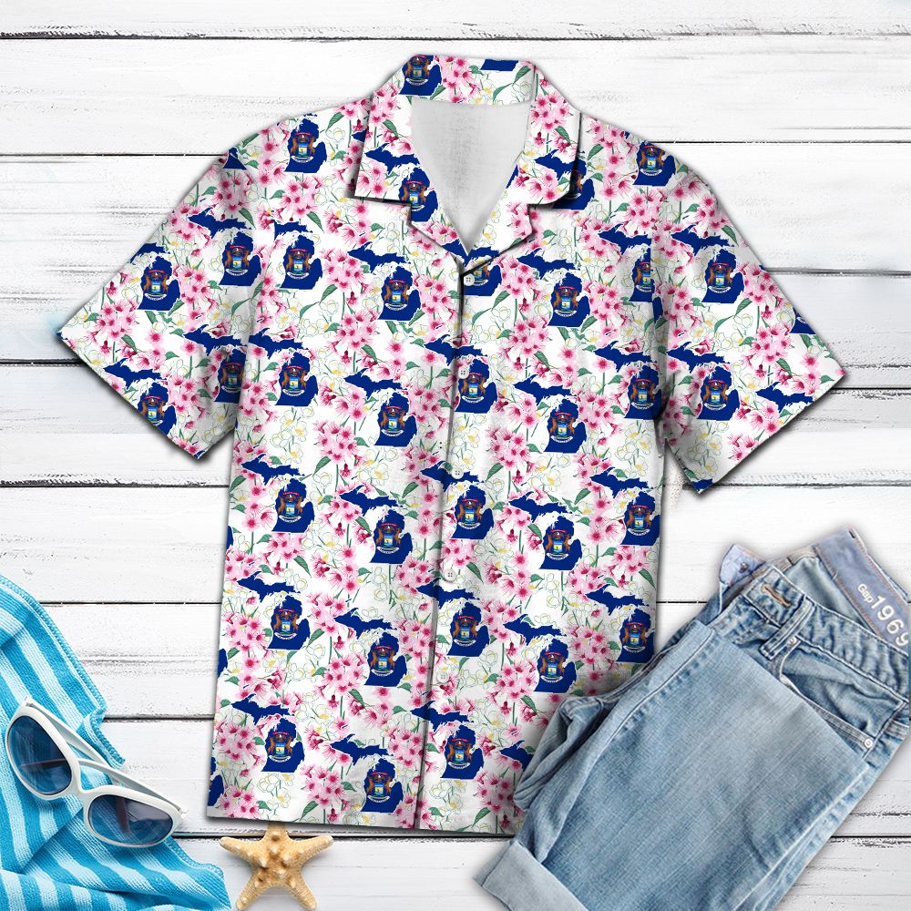 Michigan Apple Blossom H3739 - Hawaii Shirt