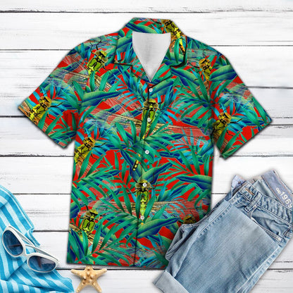 Dragonfly Floral Pattern T0307 - Hawaii Shirt