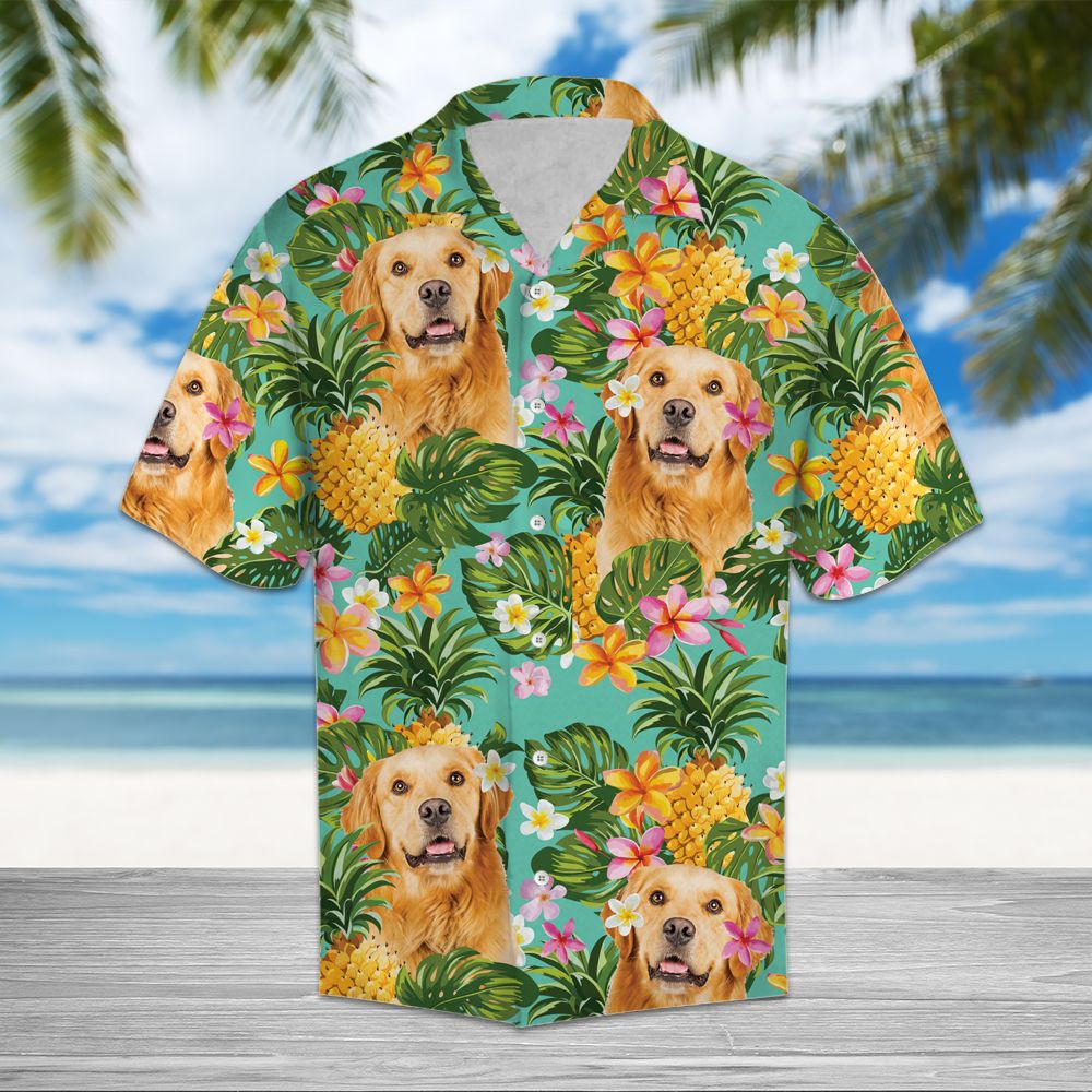 Tropical Pineapple Golden Retriever H37008 - Hawaii Shirt
