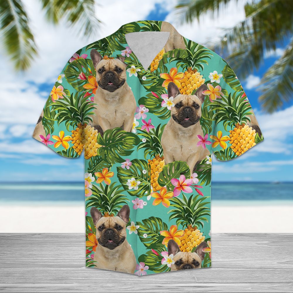 Tropical Pineapple French Bulldog H37014 - Hawaii Shirt