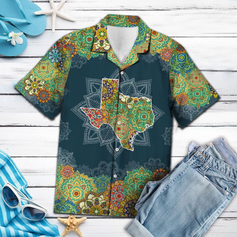 Texas Floral Mandala G5703 - Hawaii Shirt
