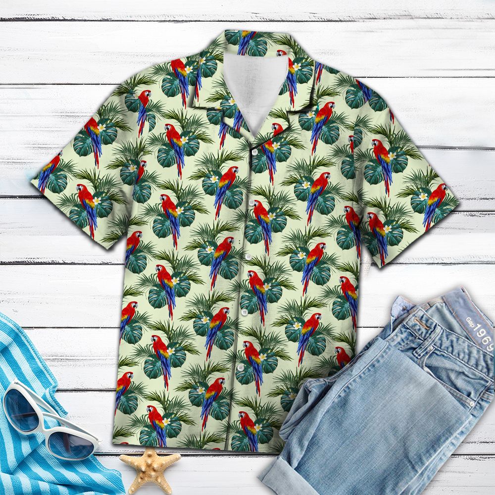 Parrot Palm Leaves T0607 - Hawaii Shirt