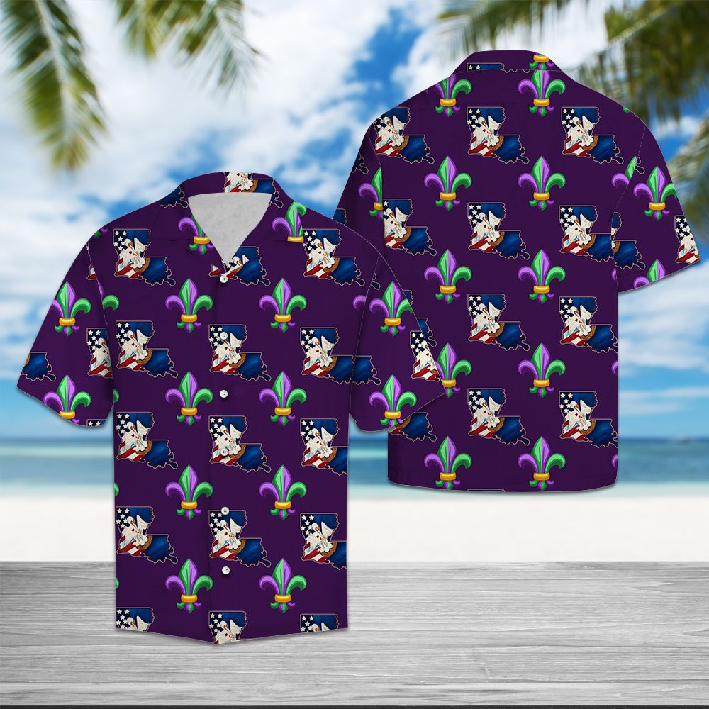 Louisiana Fleur De Lis Mardi T0607 - Hawaii Shirt