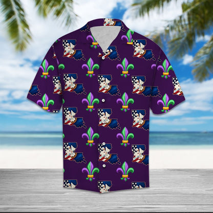 Louisiana Fleur De Lis Mardi T0607 - Hawaii Shirt