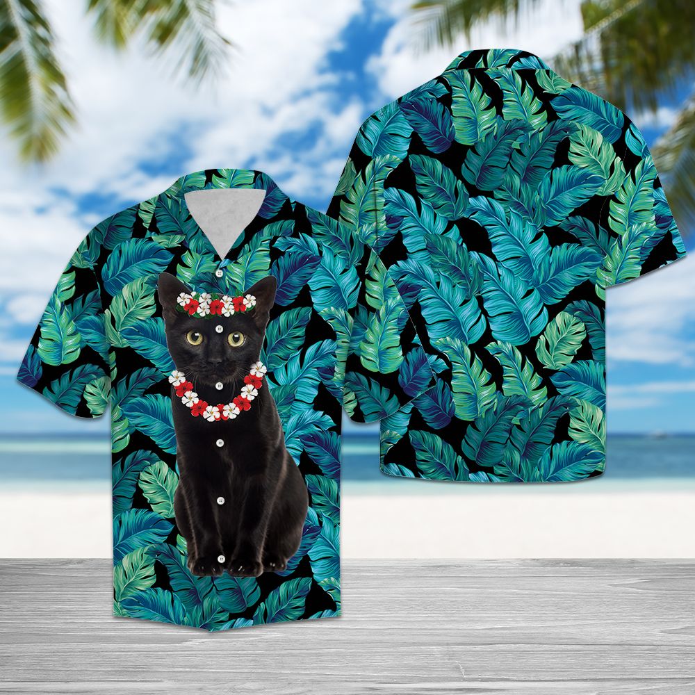Black Cat Flower Crown G5706 - Hawaii Shirt