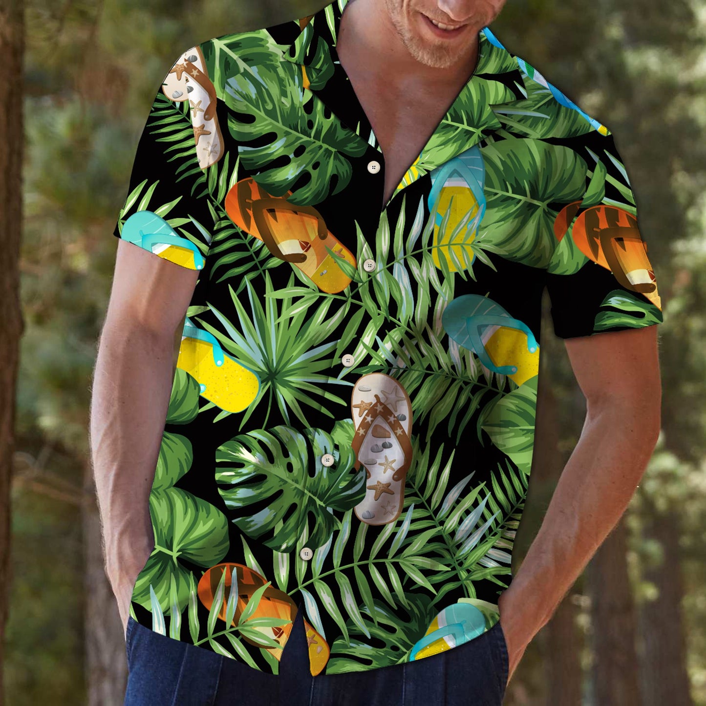 Flip Flop Green Tropical G5706 - Hawaii Shirt