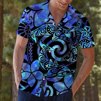 Tie Dye Tribal Dolphins G5706 - Hawaii Shirt
