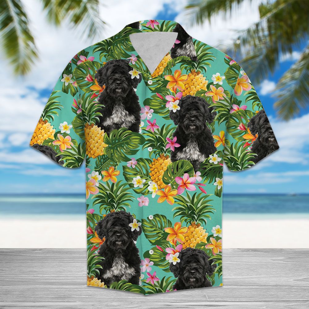 Tropical Pineapple Portuguese Water Dog H37028 - Hawaii Shirt