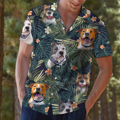 American Staffordshire Terrier Tropical Plants G5706 - Hawaii Shirt