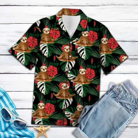Sloth Hibiscus Flower T0607 - Hawaii Shirt