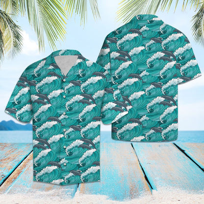 Dolphin Waves T0607 - Hawaii Shirt