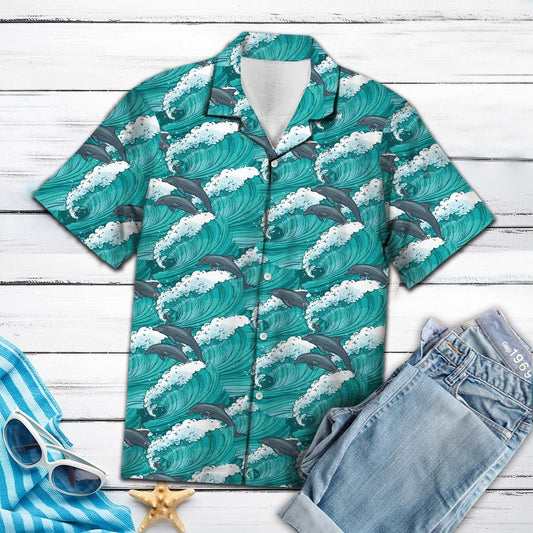 Dolphin Waves T0607 - Hawaii Shirt