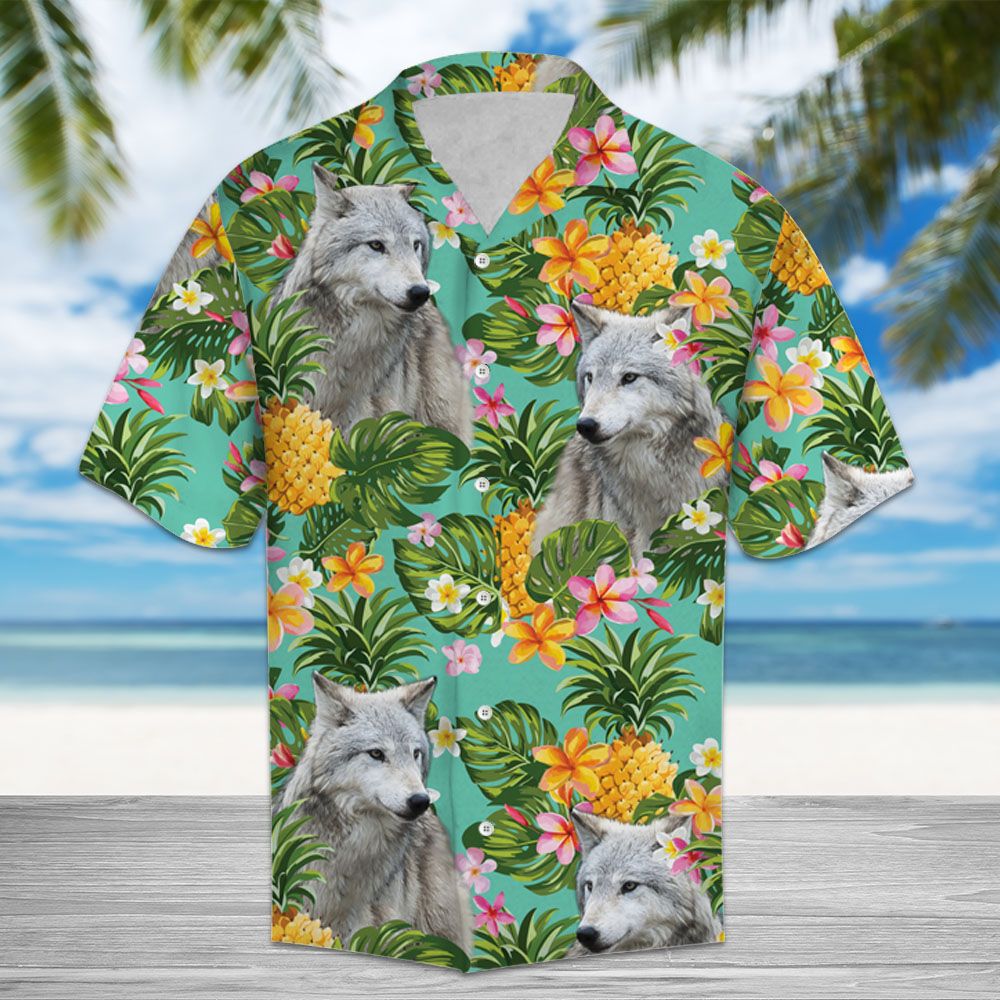 Tropical Pineapple Wolf H67011 - Hawaii Shirt