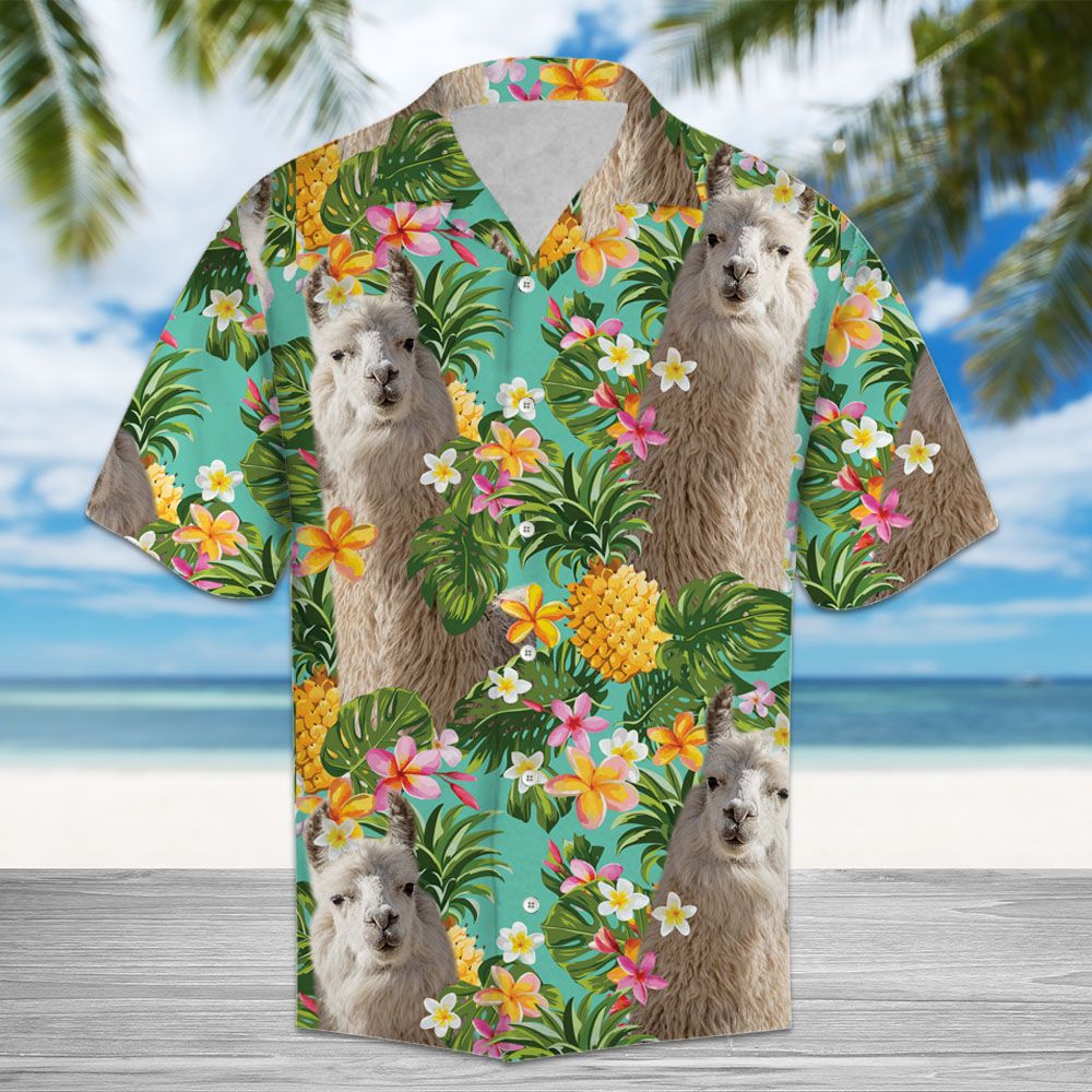 Tropical Pineapple Llama H67013 - Hawaii Shirt