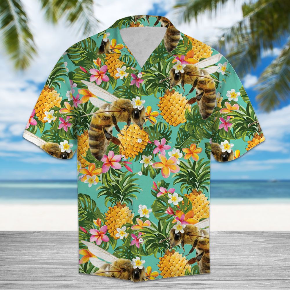 Tropical Pineapple Bee H67014 - Hawaii Shirt