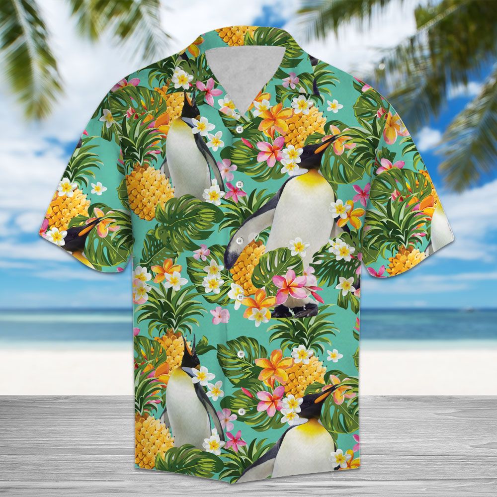 Tropical Pineapple Penguin H67027 - Hawaii Shirt