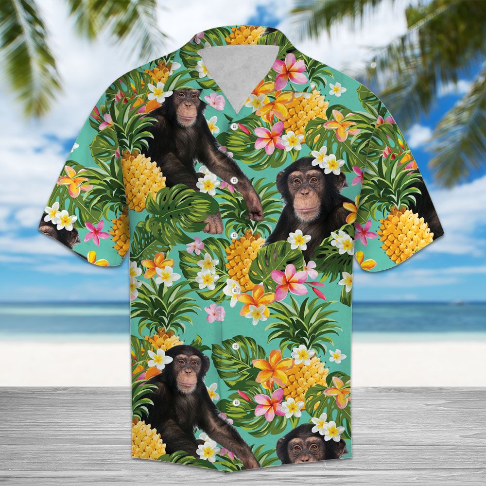 Tropical Pineapple Monkey H67028 - Hawaii Shirt