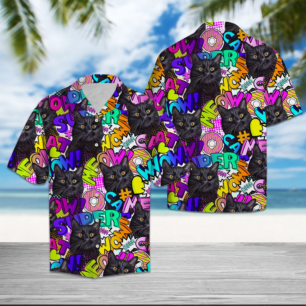 Black Cat Pop Art T0607 - Hawaii Shirt