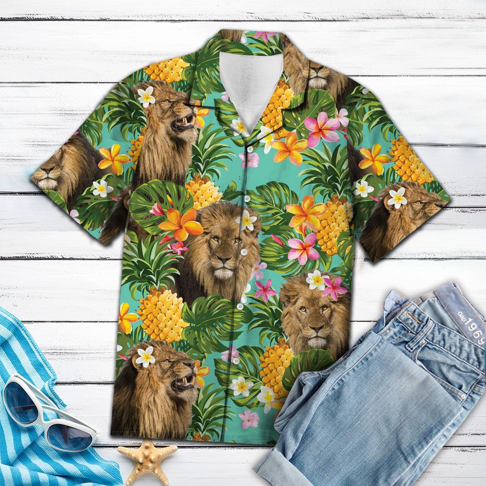 Tropical Pineapple Lion H67072 - Hawaii Shirt