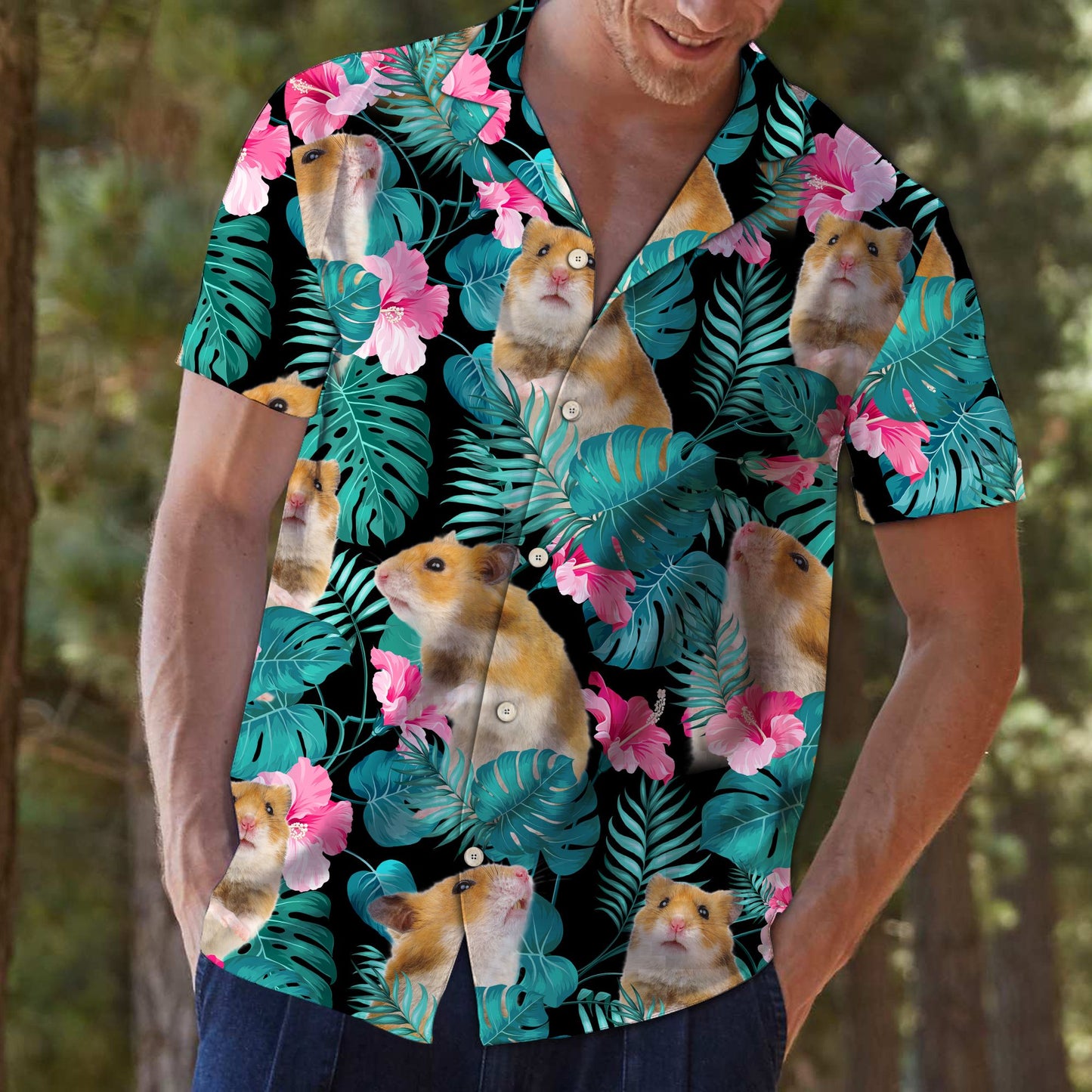 Hamsters Jungle Palm T0607 - Hawaii Shirt
