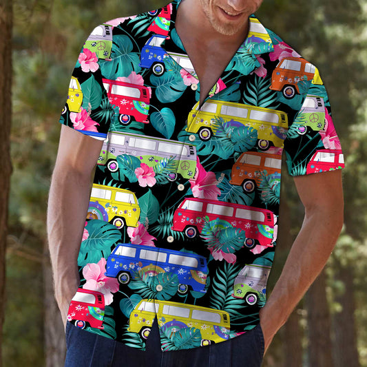 Hippie Bus Jungle Palm T0607 - Hawaii Shirt