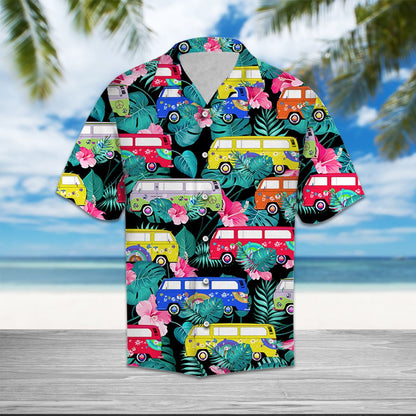 Hippie Bus Jungle Palm T0607 - Hawaii Shirt