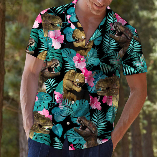T-rex Jungle Palm T0607 - Hawaii Shirt