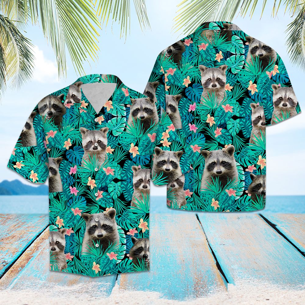 Raccoon Tropical T0707 - Hawaii Shirt