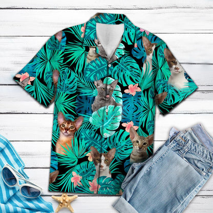 Oriental Shorthair Green Tropical G5707 - Hawaii Shirt