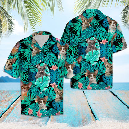 Oriental Shorthair Green Tropical G5707 - Hawaii Shirt