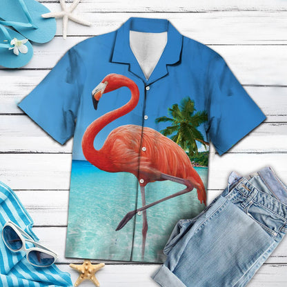 Flamingo At The Beach G5707 - Hawaii Shirt
