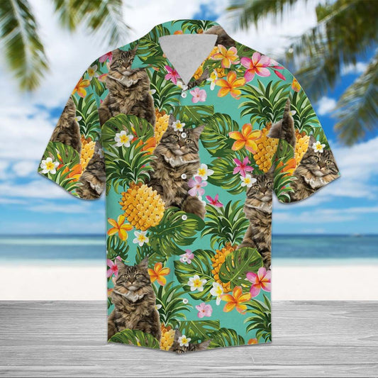 Tropical Pineapple Maine Coon H67078 - Hawaii Shirt