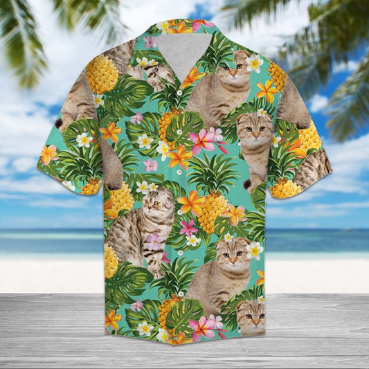 Tropical Pineapple Scottish Fold H67080 - Hawaii Shirt