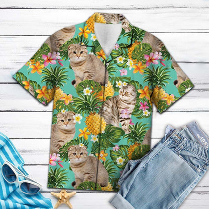 Tropical Pineapple Scottish Fold H67080 - Hawaii Shirt