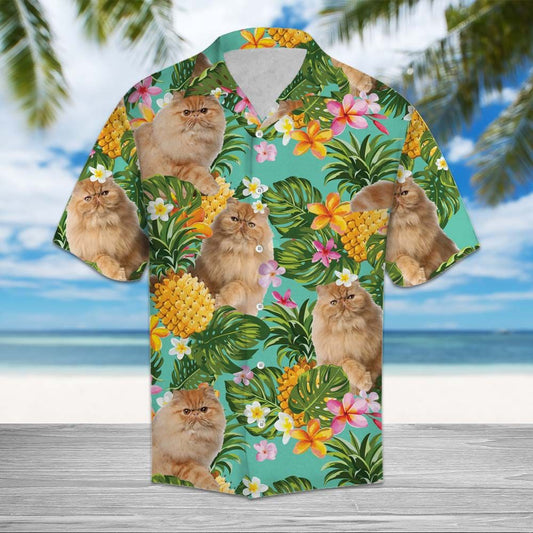 Tropical Pineapple Persian cat H67081 - Hawaii Shirt
