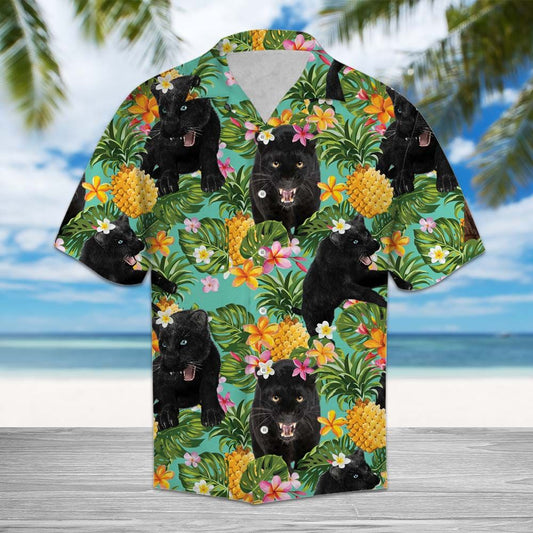 Tropical Pineapple Panther H77006 - Hawaii Shirt