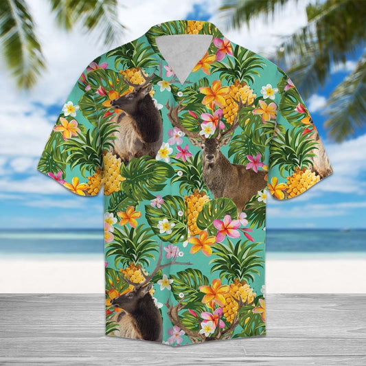 Tropical Pineapple Reindeer H77007 - Hawaii Shirt
